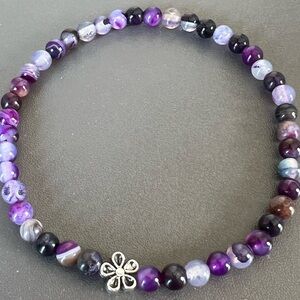 Purple agate “stretch” bracelet